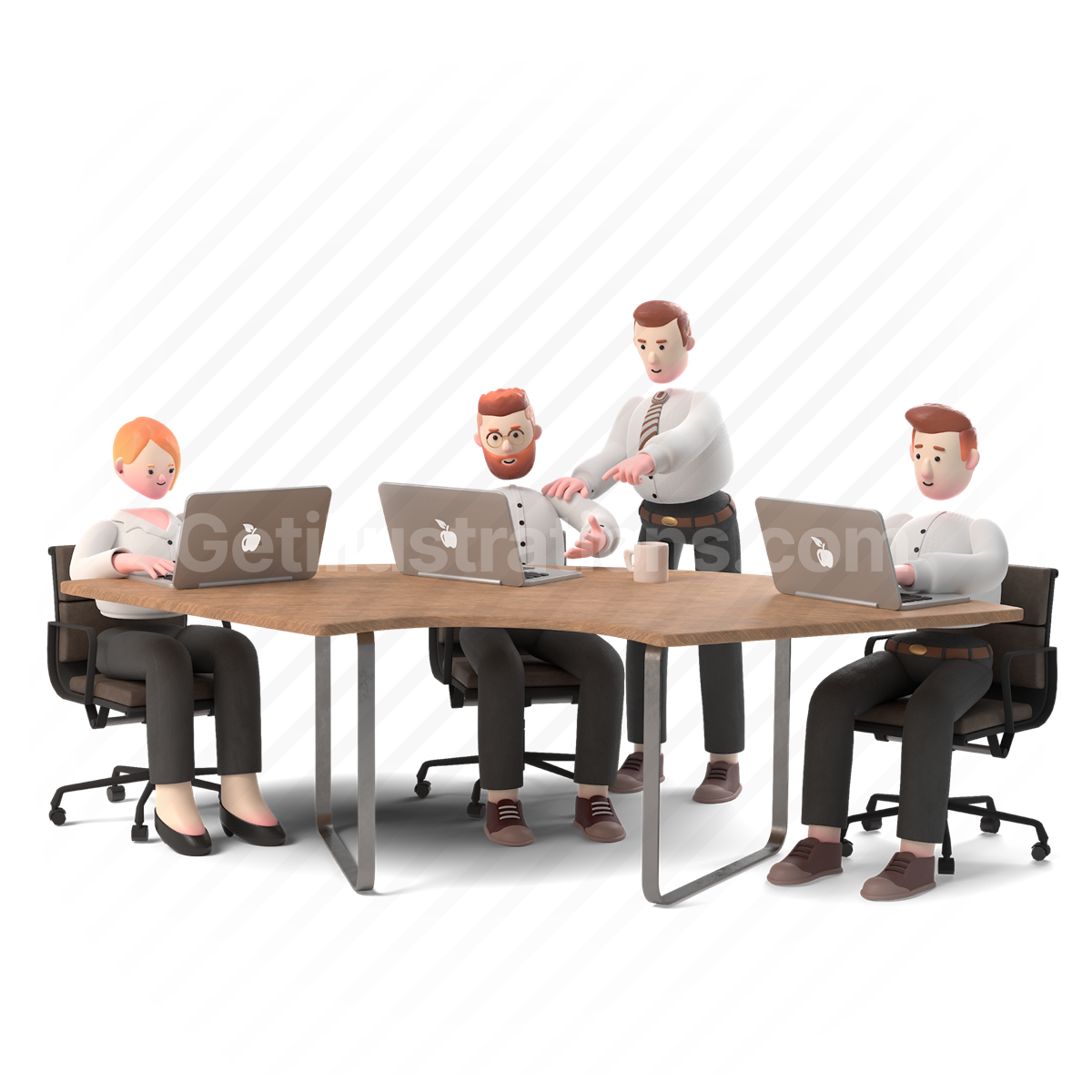 office, 3d, people, person, team, working together, work, teamwork